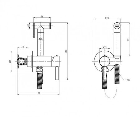 Набор для гигиенического душа CZR-SET-DA1-ID2-FMM120, артикул CZR-SET-DA1-ID2-FMM120-NOP