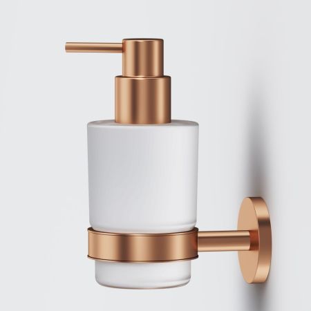 A85A36944 X-Joy, Стеклянный диспенсер для жидкого мыла с настенным держателем, роз. золото, артикул A85A36944