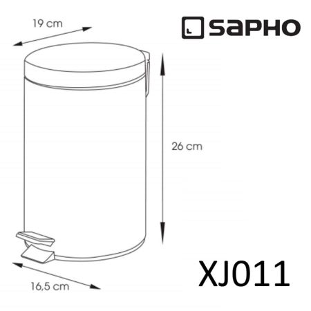 Урна DIAMOND, для мусора с педалью, 3л, бронза, Sapho