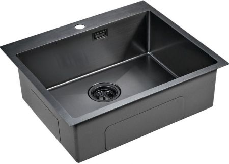 Кухонная мойка Paulmark Isar 59 PM805951-GM Вороненая сталь, артикул PM805951-GM