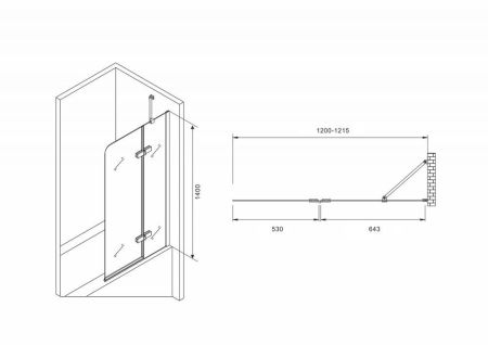 Шторка на ванну ABBER Ewiges Wasser AG51120, артикул AG51120