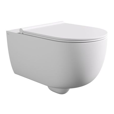 Унитаз, Alice, Unica, безободковый (с открытым смывным краем), тип установки-подвесной, ширина, мм-350, глубина, мм-550, высота, мм-345, форма чаши-овальная, выпуск-горизонтальный, материал-керамика, сиденье-необходимо заказать, вид грязеотталкивающего по, артикул 32240109