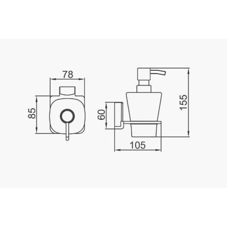 Дозатор жидкого мыла D-Lin D221330-1, хром, артикул D221330-1