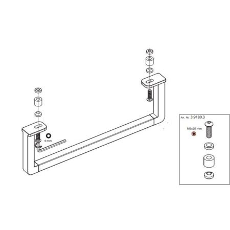 Полотенцедержатель, Laufen, Palomba, ширина, мм-760, глубина, мм-25, высота, мм-95, тип установки-под раковину, материал-металл, цвет-хром, артикул 3.8180.1.004.000.1
