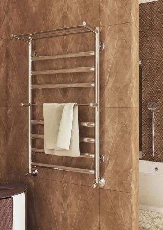 Водяной полотенцесушитель Terminus Хендрикс плюс П9 500x896 4620768886874 с полкой Хром