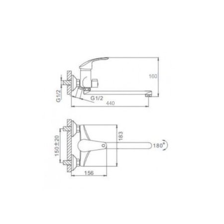 Смеситель для ванны D-Lin D146401, хром