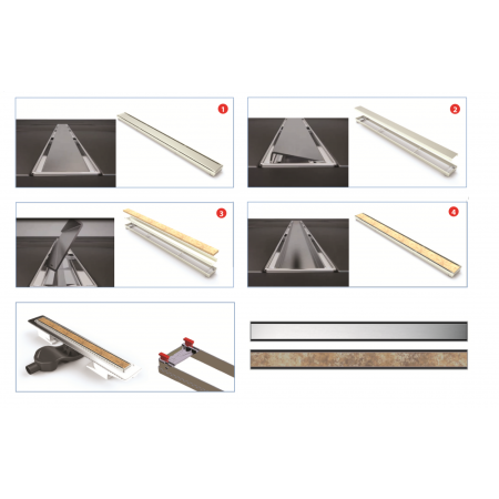 Желоб BERGES водосток В1 Keramik 800, хром глянец, S-сифон D50 H60 боковой, артикул 091119