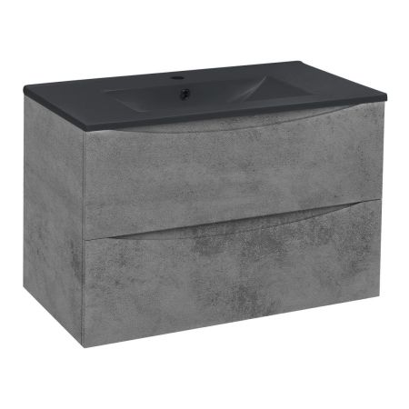 База под керамическую раковину Mia 800 подвесная, 2 выкатных ящика soft close, Beton, артикул VMC-2MC800BT