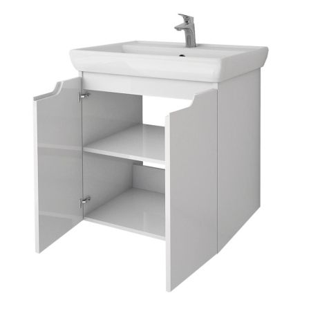 Тумба с раковиной подвесная Dreja Q Plus (D) 70 см, белый, артикул 99-1005-com