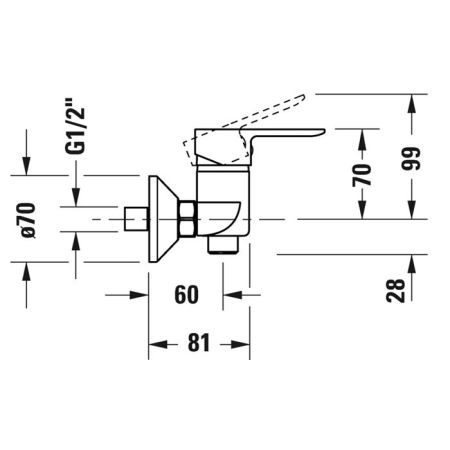 Duravit A.1 Смеситель для душа настенный, цвет: хром, артикул A14230000010