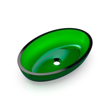 Knief Oval Shape Раковина накладная из полимерного материала 550x370x130 мм, цвет Malachit # 090, артикул 70201090