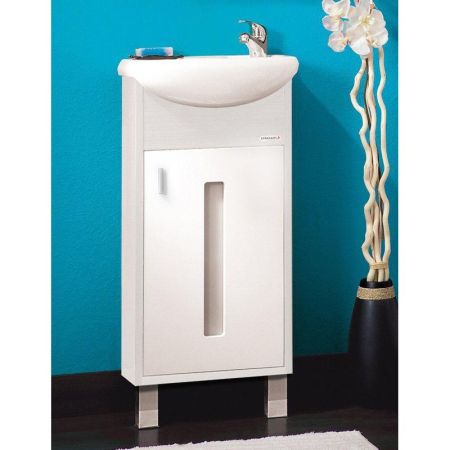 Тумба под раковину Бриклаер Бали 40 Светлая лиственница/белый глянец, артикул 4627125412080