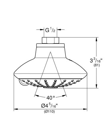 Верхний душ GROHE Euphoria, диаметр 110 мм, хром (27247001), артикул 27247001