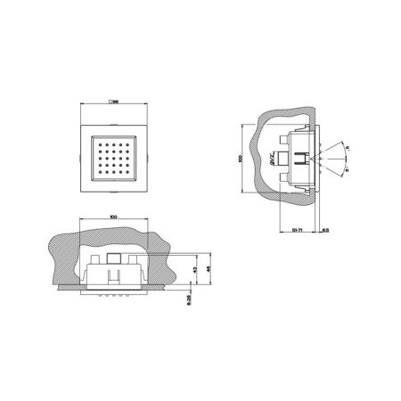 Gessi Внешняя часть поворотной боковой встраиваемой форсунки, Black XL, артикул 32984#299
