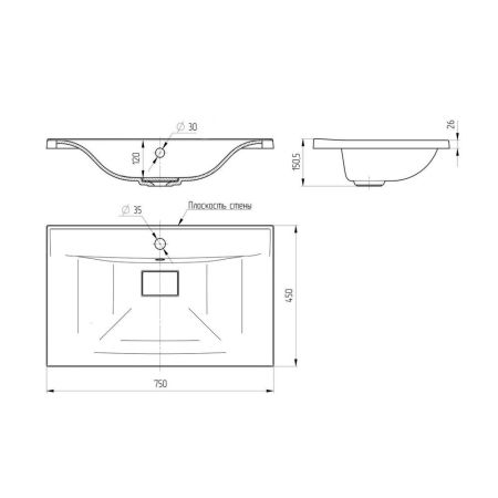 Раковина Paola Elegante 750, белый, артикул Paola Elegante 750