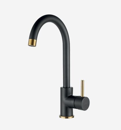 Смеситель для кухни Webert Yen YN920302723, черный/золото, артикул YN920302723