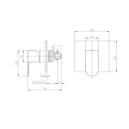 BOSSINI GILLO Наружная монорычажного смесителя GILLO на 1 ВЫХОД., цвет хром, артикул Z00736.030