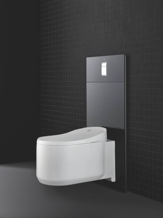 Стеклянный модуль для унитаза с панелью смыва GROHE Skate Cosmopolitan, черный (39374KS0), артикул 39374KS0