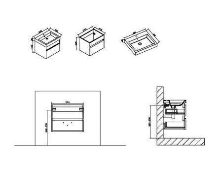 Тумба под раковину Vincea Chiara VMC-1C600NW подвесная N.Wood, артикул VMC-1C600NW