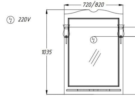 Зеркало Клио 70 Opadiris Беленый бук