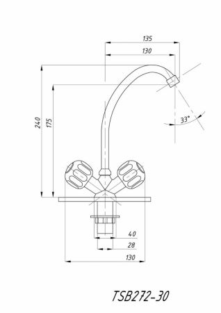 Смеситель для кухни TSARSBERG (TSB-272-30) тип См-МДЦБА, артикул TSB-272-30