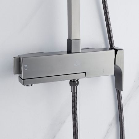 Душевая система Rose R1056T, оружейная сталь