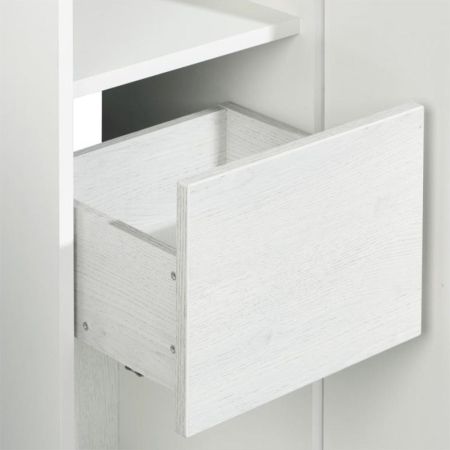 Шкаф пенал Акватон Сакура 33 R 1A219903SKW8R подвесной Ольха наварра Белый глянец, артикул 1A219903SKW8R