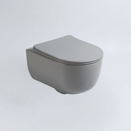 Унитаз подвесной Evo VT1-34SMG безободковый, цвет серый матовый, ультратонкое soft-close сиденье, артикул VT1-34SMG