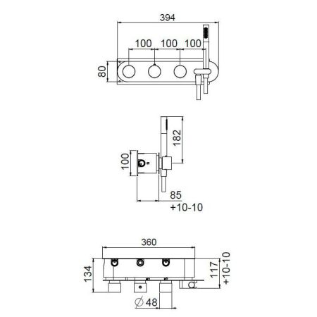 Внутрення часть, Carimali,  для  термостатического смесителя на 6 выходов, артикул W5104