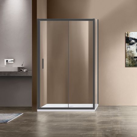 Душевые уголки Vincea Душевой уголок Garda VSR-1G1015CLB, 1500*1000, черный, стекло прозрачное, , шт, артикул VSR-1G1015CLB