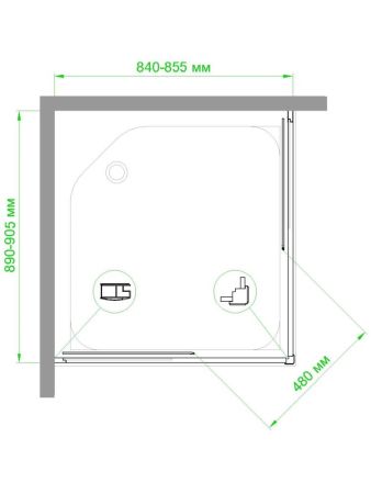 Душевой уголок Royal Bath RB HPD-C-ST 90х85х200 (матовое), артикул RB8590HPD-C-ST