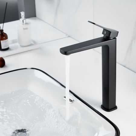 Смеситель для раковины высокий  Raffine F1199H, черный, артикул F1199H