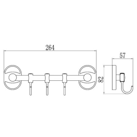 Планка с крючками Savol S-008203, хром, артикул S-008203