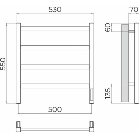 Полотенцесушитель электрический Terminus Ното П4 50х55, артикул 4670078544513