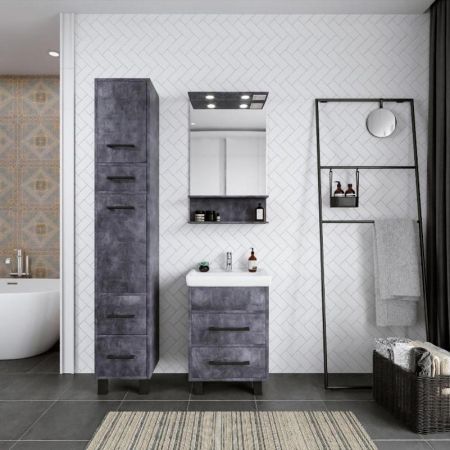 Тумба под раковину напольная Бриклаер ЧИЛИ цемент, 55 см, артикул 4627125415203