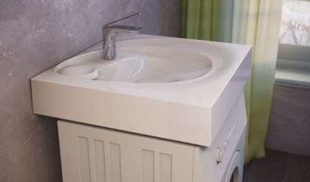 Раковина Raval Perla 60 Per.08.60/W на стиральную машину Белая