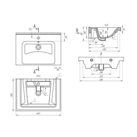 Раковина Dreja Harmony 640214, 65 см, артикул 640214