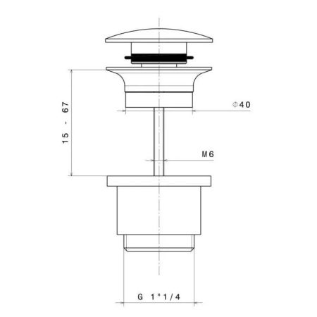 Донный клапан для раковины, брашированная медь, pvd, артикул 24686KM.59.067