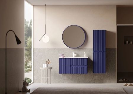 Тумба с раковиной ORKA Moonlight 90 подвесная, синий матовый, артикул 5001498