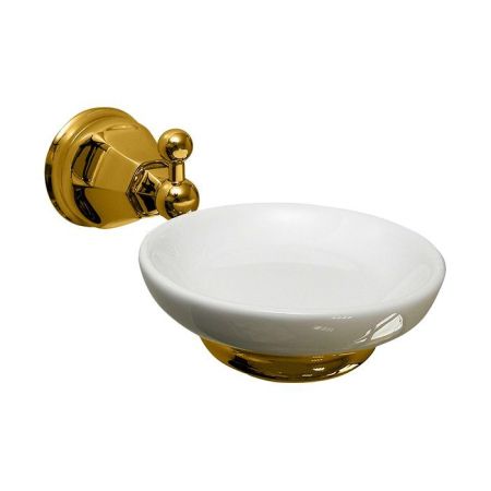 Nicolazzi Teide Мыльница подвесная, цвет: Gold Brass/белый, артикул 1487GB05