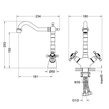 Смеситель для раковины Timo Nelson 0143/03F черный, артикул 0143/03F