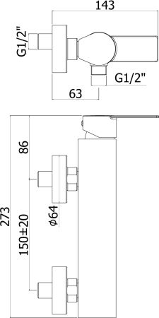 Смеситель для ванны с душем Paffoni Tango TA168CR, артикул TA168CR