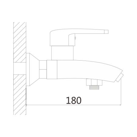 Смеситель для ванны Shevanik S5002T, оружейная сталь, артикул S5002T