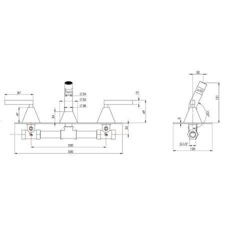 Nicolazzi Flag Смеситель для биде встраиваемый , цвет хром (без внутр части)