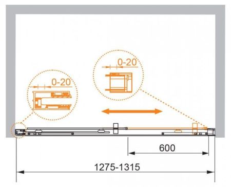 Душевая дверь в нишу CEZARES PREMIER-W-SOFT-BF-1, артикул PREMIER-SOFT-BF-1-130-C-Cr-IV