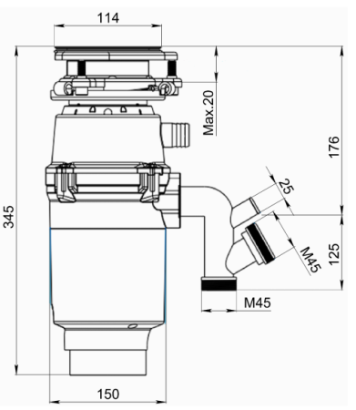 Измельчитель пищевых отходов Granula (R600), артикул R600