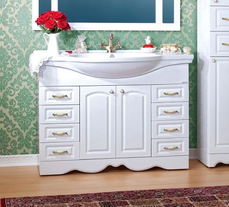 Комплект мебели для ванной Бриклаер АННА 120, белый, артикул АННА 120