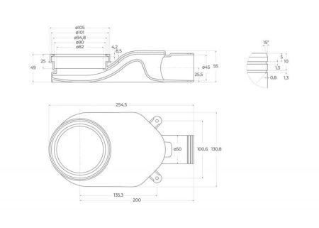 Душевой лоток BELBAGNO LUCE 90 см, BB-LD-LUCE-90-CR, артикул BB-LD-LUCE-90-CR