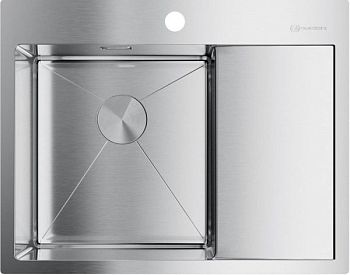 Мойка, OMOIKIRI, Akisame, с крылом, чаша слева, ширина, мм-650, глубина, мм-510, высота, мм-200, тип установки-встраиваемый, отверстия для смесителя-1, с переливом, сифон и донный клапан с декоративной накладкой в комплекте, материал-нержавеющая сталь, кр