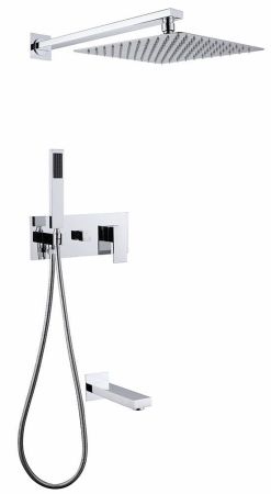 Душевая система ABBER Daheim AF8217 скрытого монтажа с изливом, хром, артикул AF8217